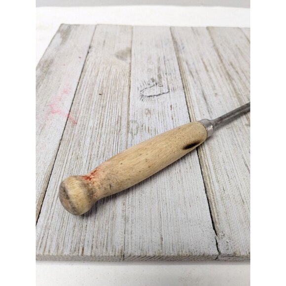 Vintage A&J Solid Meat Utility Fork Wood Handle 12 3/4" - Picture 6 of 8